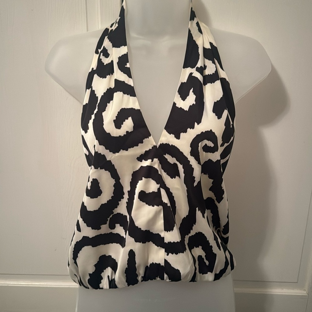 Rachel Zoe Black and Cream  halter top Size Small